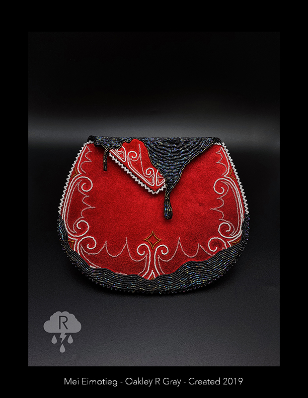 Red Beaded Pouch